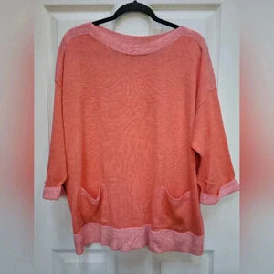 Chico's Women's Boat Neck Tunic w/ Pockets and Cuffed Sleeves Size XL